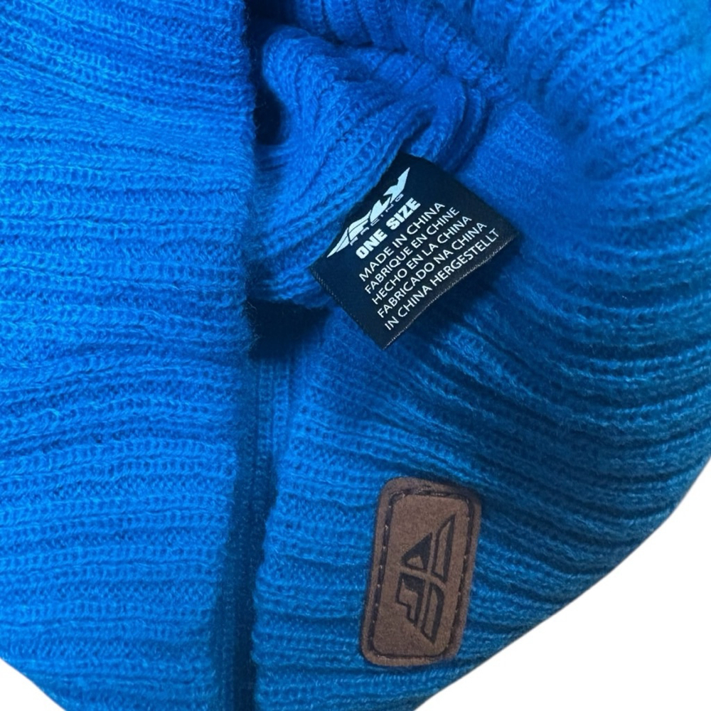 FLY Racing Slouch Ribbed Beanie One Size Blue NWT - Picture 3 of 4